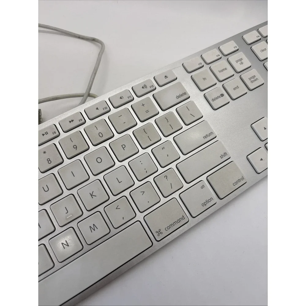 Apple A1243 Aluminum Wired Keyboard MB110LL/A🚀Full Size, Slim, Mac, Genuine OEM